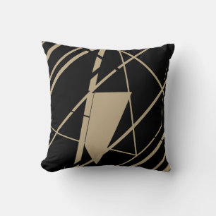 Cojín Decorativo Teleférico Gris sobre Diseño Diagonal Negro MCM