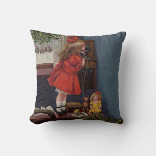 Cojín Decorativo Teléfono Antiguo Niña de Navidad