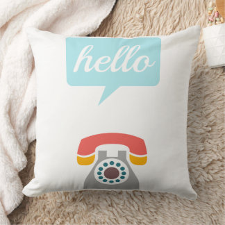 Cojín Decorativo Teléfono retro hipster colorido viejo y de moda