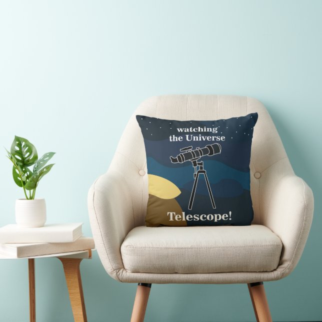 Cojín Decorativo Telescopio Nocturno Cielo Astronomía Stargazer (Silla)