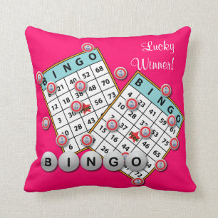 Cojín Decorativo Tema afortunado del bingo del ganador