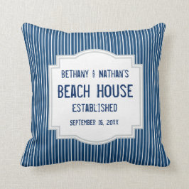 Cojín Decorativo Tema azul de la playa con las rayas A06