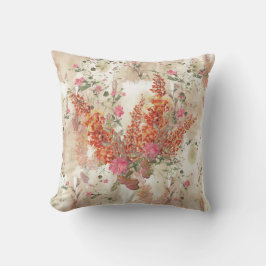 Cojín Decorativo Tema botánico elegante de tono neutro de otoño