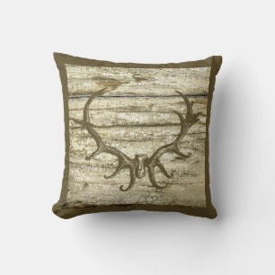 Cojín Decorativo Tema de caza del Antler Rústico de venado Estadio 