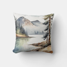 Cojín Decorativo Tema de la acuarela de montaña rusa de retirada