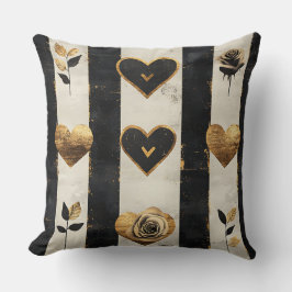 COJÍN DECORATIVO TEMA DE LA VALENTINA BLANCA DE ORO NEGRO DISTRIBUI