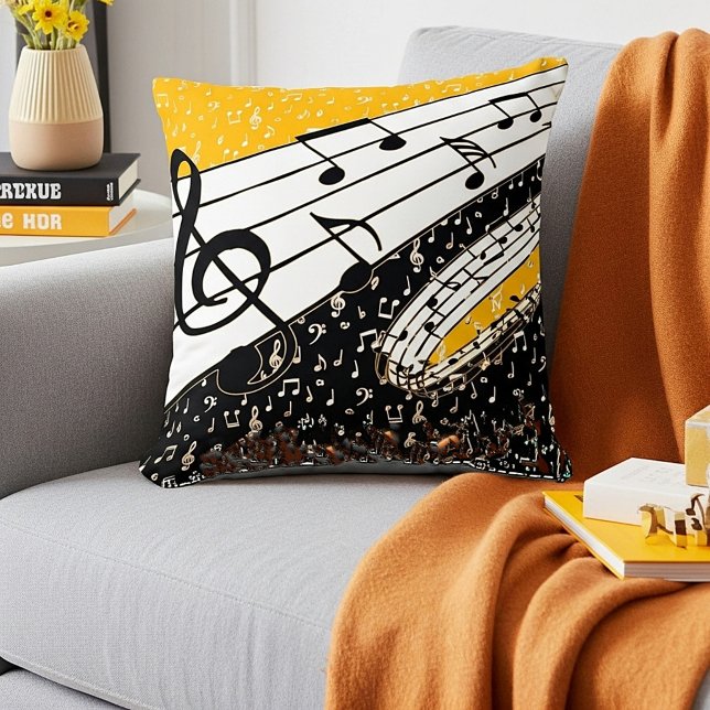 Cojín Decorativo tema de música dorada (Subido por el creador)