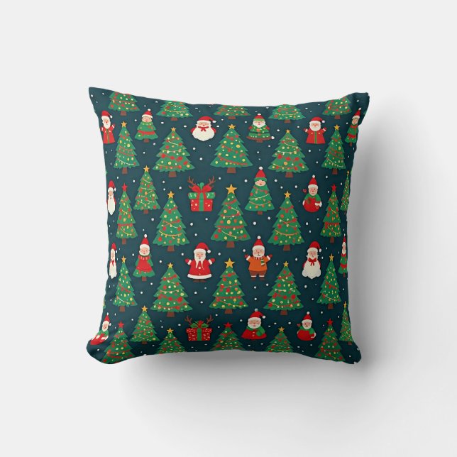 Cojín Decorativo Tema de vacaciones de Navidad (Anverso)