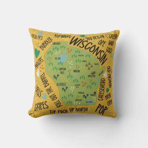 Cojín Decorativo Tema de Wisconsin Pillow