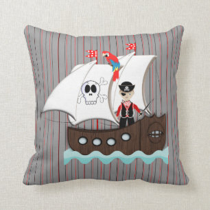 Cojín Decorativo Tema del Pirata Barco Ahoy Matey Kids