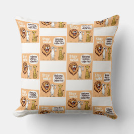 Cojín Decorativo Tema del Safari Animal Divertido