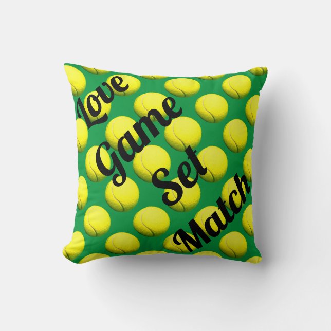 Cojín Decorativo Tema del tenis del arte pop (Anverso)
