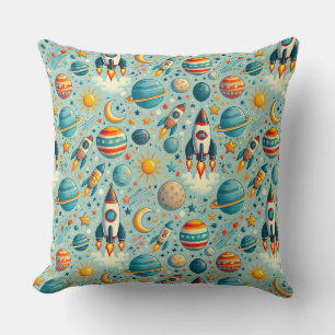 Cojín Decorativo Tema divertido del espacio exterior