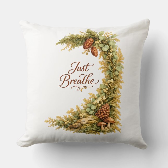 Cojín Decorativo Tema Just Breathe  (Anverso)