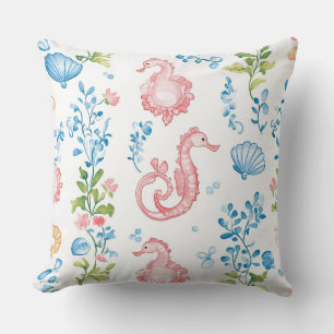 COJÍN DECORATIVO TEMA NAUTICO ROSA AZUL BLANCO PASTEL