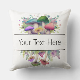 Cojín Decorativo Tema personalizado del hongo rosa y morado