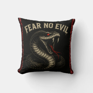 Cojín Decorativo TEMOR NO MALO - Fierce Black Cobra Snake Graphic