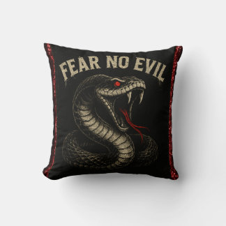 Cojín Decorativo TEMOR NO MALO - Fierce Black Cobra Snake Graphic