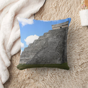 Cojín Decorativo Templo Chichen Itza de Kukulcán vista suroeste