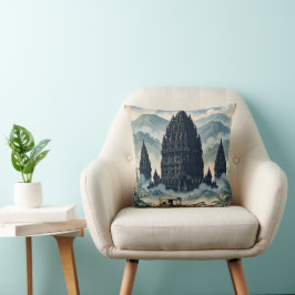 Cojín Decorativo Templo hindú Prambanan vintage Java Indonesia