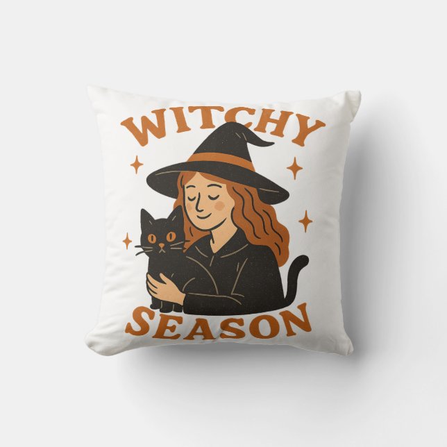 Cojín Decorativo Temporada de brujería (Anverso)