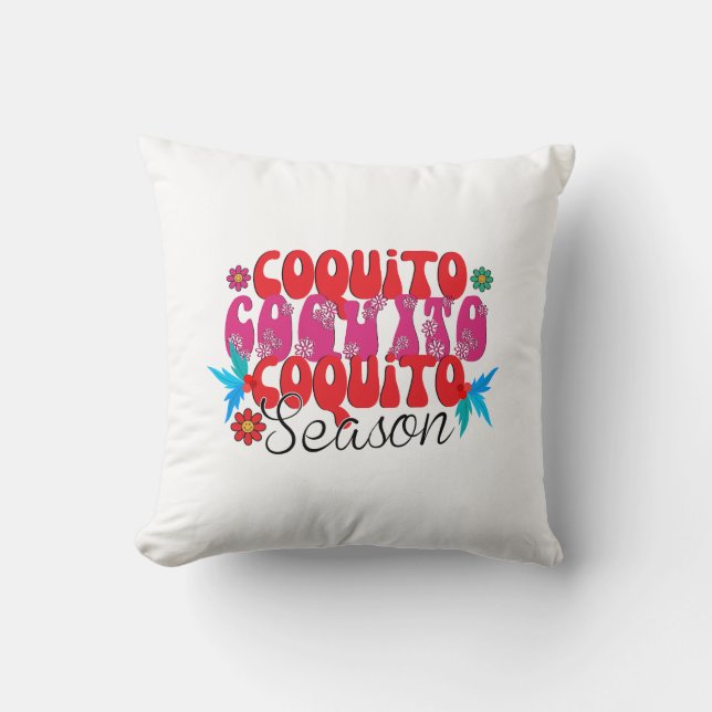 Cojín Decorativo Temporada de Coquito, Día Nacional del Coquito (Anverso)