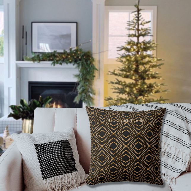 Cojín Decorativo Temporada de Diamante Faux Gold en negro (Subido por el creador)