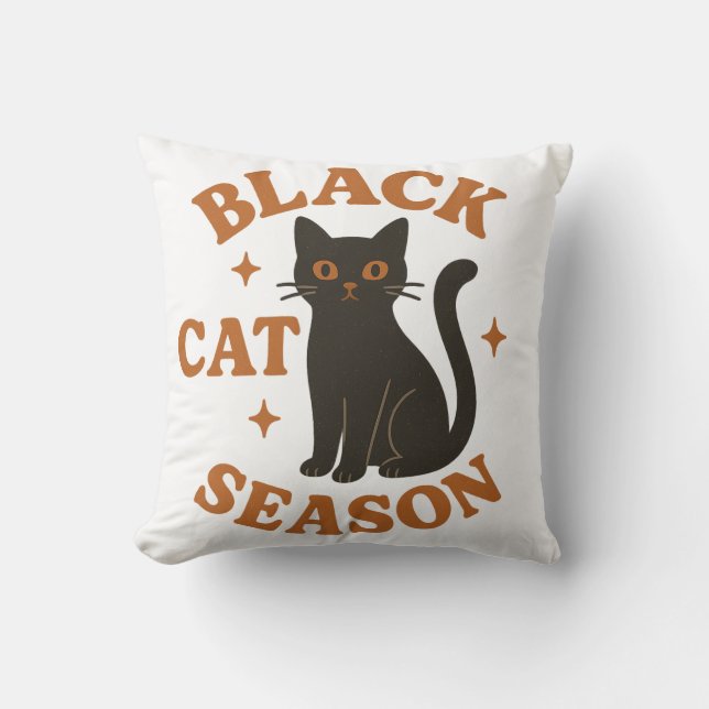 Cojín Decorativo Temporada de gatos negros (Anverso)