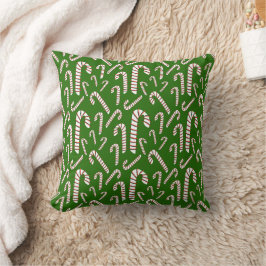 Cojín Decorativo Temporada de vacaciones Artístico Candy Cane-Green