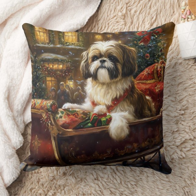 Cojín Decorativo Temporada festiva de los Navidades Shih Tzu (Manta)