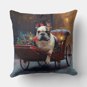 Cojín Decorativo Temporada Navideña del Bulldog Francés