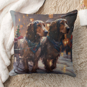 Cojín Decorativo Temporada Navideña del Cocker Spaniel Inglés