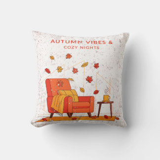 Cojín Decorativo Temporada Otoño De Caída Acogedora De Vibes