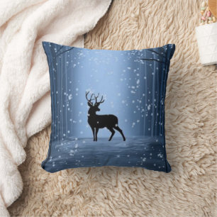 Cojín Decorativo Temporadas de tormenta de invierno en venado