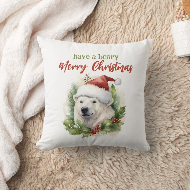 Cojín Decorativo Ten Un Temor, Feliz Navidad, Oso Polar Gracioso (Manta)