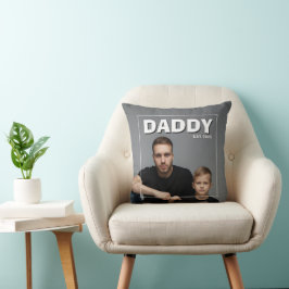 Cojín Decorativo Tendencias PhotoPop Daddy Est Año Personalizado Fo
