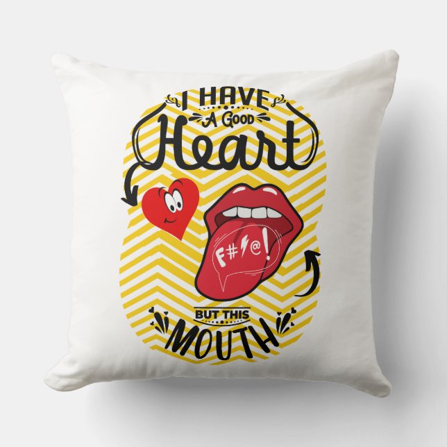 Cojín Decorativo tener buena boca del corazón (Anverso)