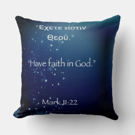 Cojín Decorativo Tener fe en Dios en griego