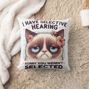 Cojín Decorativo Tengo Audición Selectiva Regalo Divertido para Ama