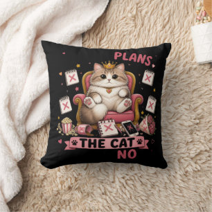 Cojín Decorativo Tengo planes El gato dijo que no Gato divertido