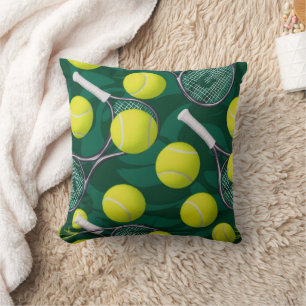 Cojín Decorativo Tenis Tema con pelota y raqueta