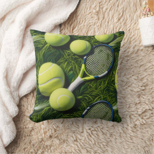 Cojín Decorativo Tenis Tema con pelota y raqueta