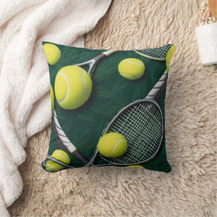 Cojín Decorativo Tenis Tema con pelota y raqueta