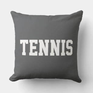 Cojín Decorativo TENIS Texto Blanco Atlético Sobre Gris Moderno y E