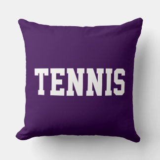 Cojín Decorativo TENIS Texto Blanco Atlético Sobre Púrpura Profundo