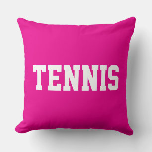 Cojín Decorativo TENIS Texto Blanco Atlético Sobre Rosa Fuerte y Co