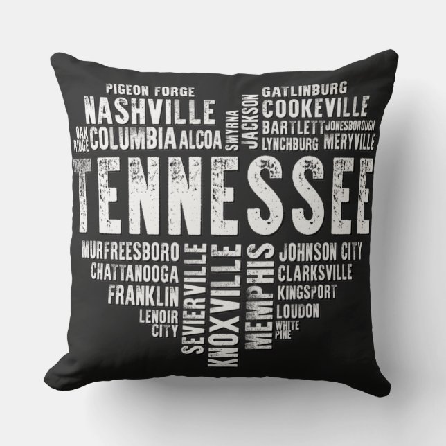 Cojín Decorativo Tennessee Heart Love Knoxville Nashville Memphis  (Anverso)
