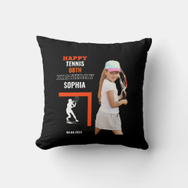 Cojín Decorativo Tennis Birthday, Tennis Girl Player Backdrops