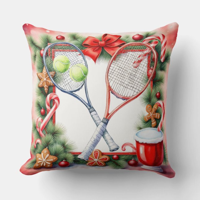 Cojín Decorativo Tennis Christmas Themed for Player (Anverso)