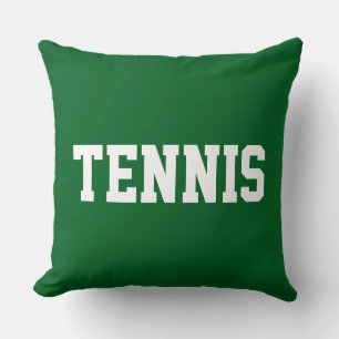 Cojín Decorativo TENNIS Texto Blanco Atlético Sobre Verde Bosque De